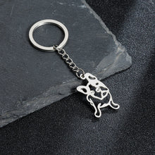 Load image into Gallery viewer, Stainless Steel French Bulldog Keychain – Minimalist Dog Lover Gift