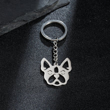 Load image into Gallery viewer, Stainless Steel French Bulldog Keychain – Minimalist Dog Lover Gift