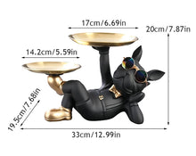Load image into Gallery viewer, Luxury French Bulldog Tray Statue – Decorative Resin Butler for Keys, Wallets & Jewelry
