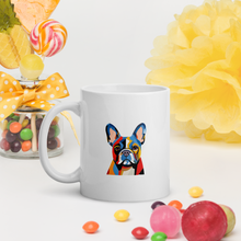 Load image into Gallery viewer, Frenchie Pop Art White glossy mug