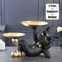 Load image into Gallery viewer, Luxury French Bulldog Tray Statue – Decorative Resin Butler for Keys, Wallets &amp; Jewelry
