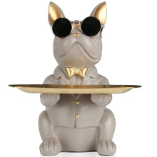 Load image into Gallery viewer, French Bulldog Decorative Tray Statue – Entryway &amp; Desk Storage Décor

