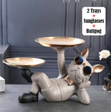 Load image into Gallery viewer, Luxury French Bulldog Tray Statue – Decorative Resin Butler for Keys, Wallets &amp; Jewelry
