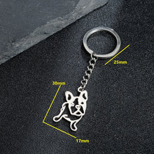 Load image into Gallery viewer, Stainless Steel French Bulldog Keychain – Minimalist Dog Lover Gift
