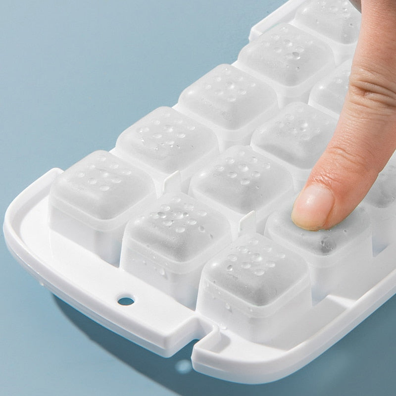 Silicone Square Ice Box Ice Cube Mold Press Type Ice Storage Box